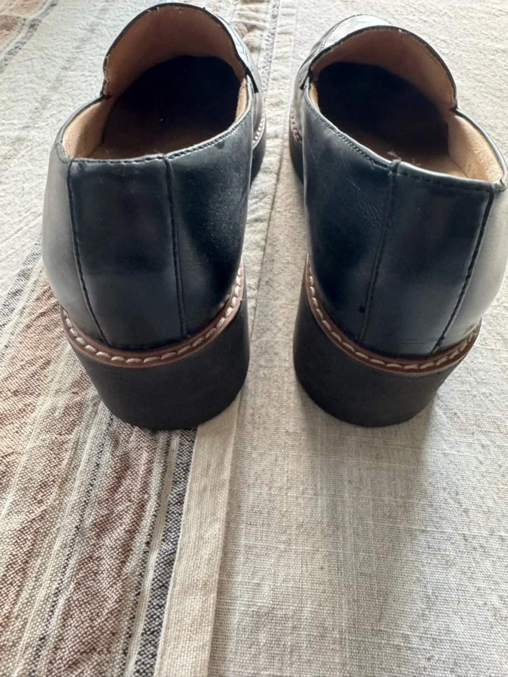Black Leather Loafers (Great Condition)